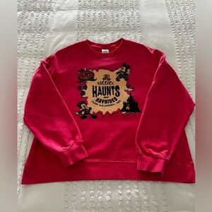 Disney Parks 2023 Happy Haunts Pink Sweatshirt Size Medium Worn One Time Only